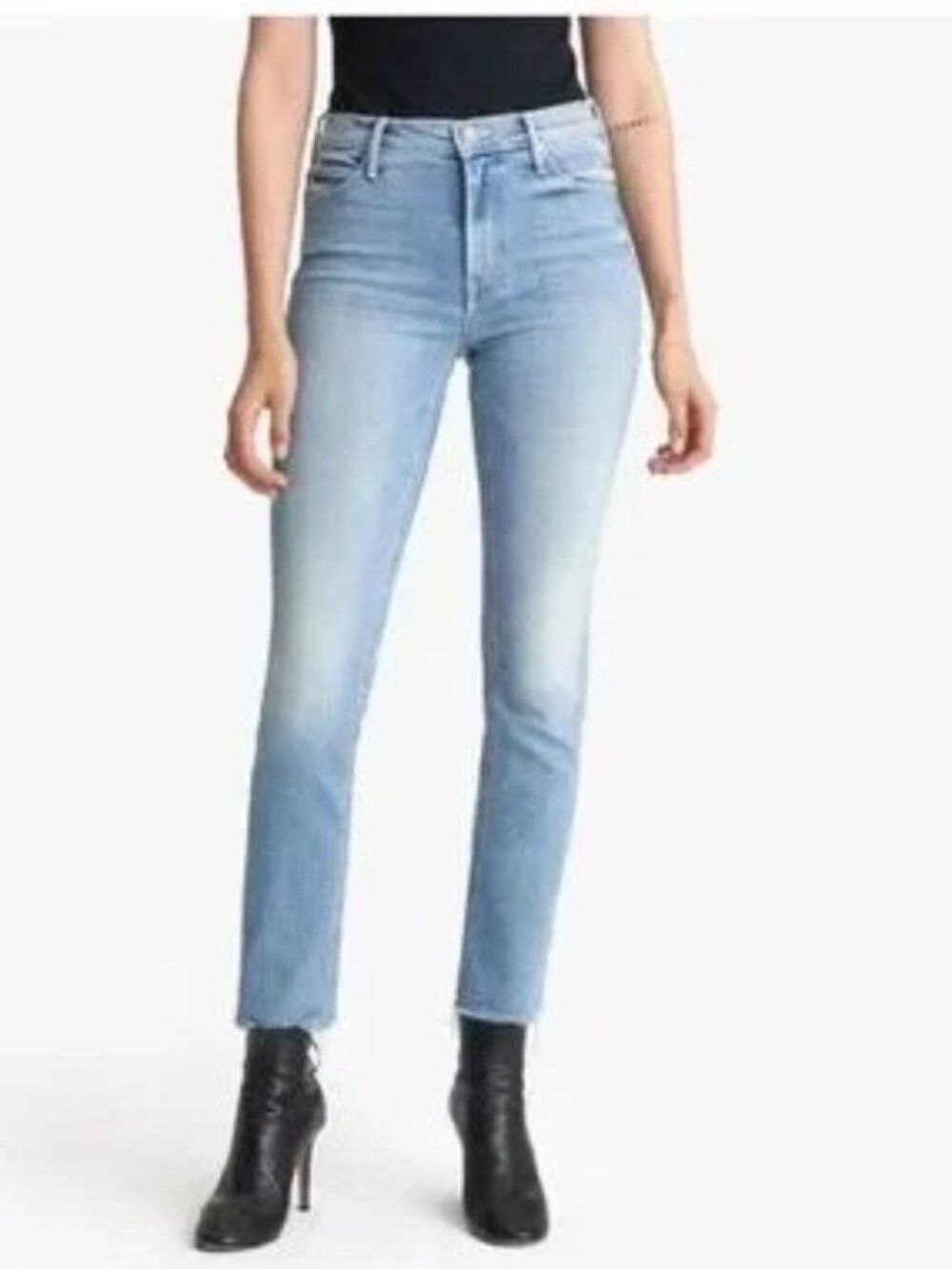 Mother Mid-Rise Dazzler Ankle Fray Dropping In SZ 26